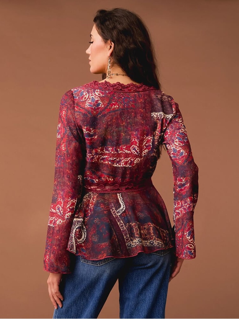 Gimmicks Front Tie Ruffle Top - Picture 3 of 10